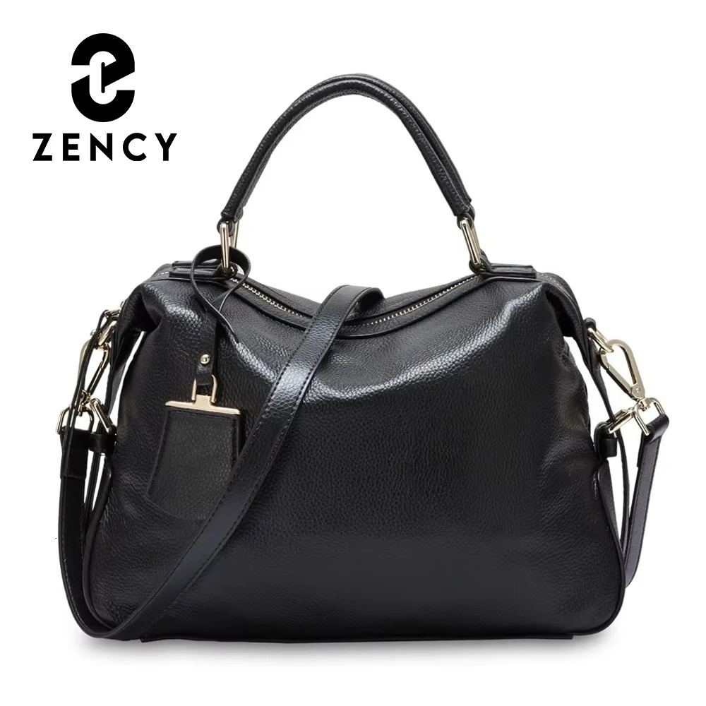 Zency Fashion Women Tote Bag 100% Genuine Leather Handbags Female Boston Charm Messenger Crossbody Purse Shoulder Bags 241212