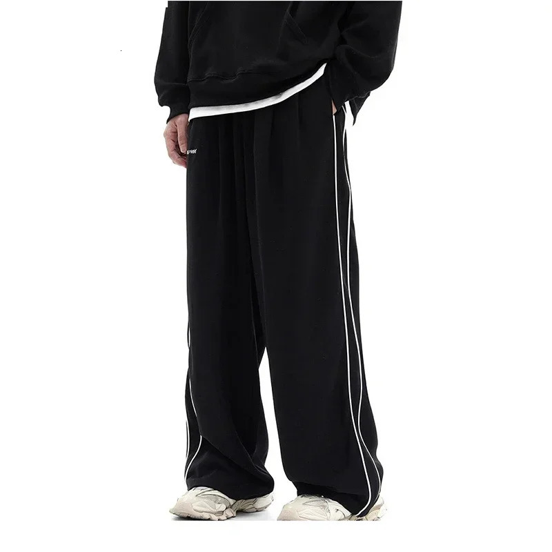 Mens Clothing Summer Striped Sweatpants Track Baggy Wide Pants Jogging Cargo Pants Trousers Men Techwear 241214
