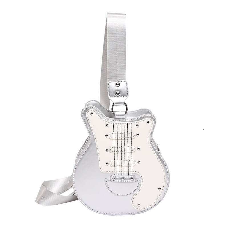 Bag fashion personality crossbody niche guitar shaped women's ins creative commuting shoulder bag 2024 new style chic elegant clothing