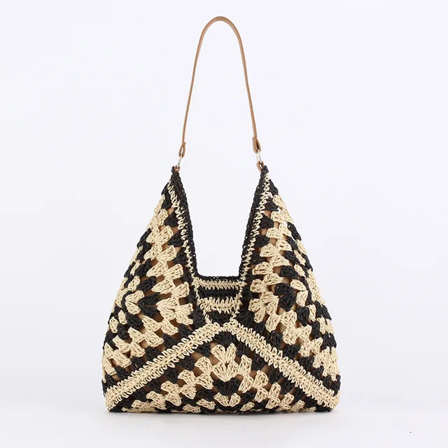 New Women's Handbag Large Capacity Retro Vacation Shoulder Bag Outdoor Leisure Handbag Designer Hollow Beach Bag Large Shopping Bag