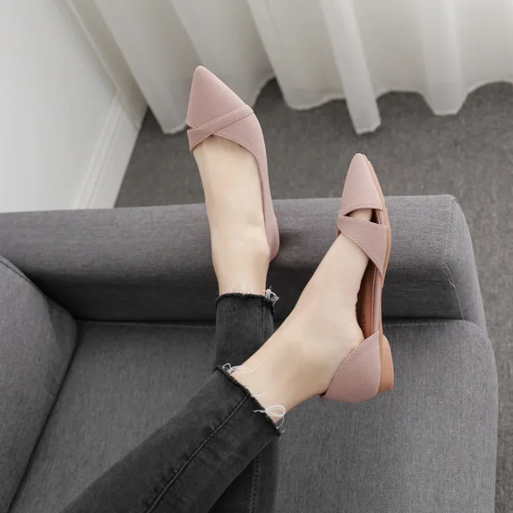 Fashion and casual flat shoes for women summer breathable and comfortable soft sole single point toe shallow 2024 241213