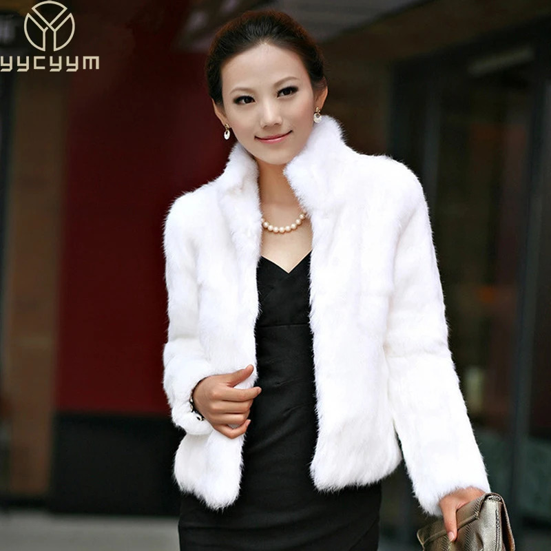 Autumn Winter Real Genuine Rabbit Fur Coat Women Full Pelt Jacket Fashion Mandarin Collar Overcoats 241211