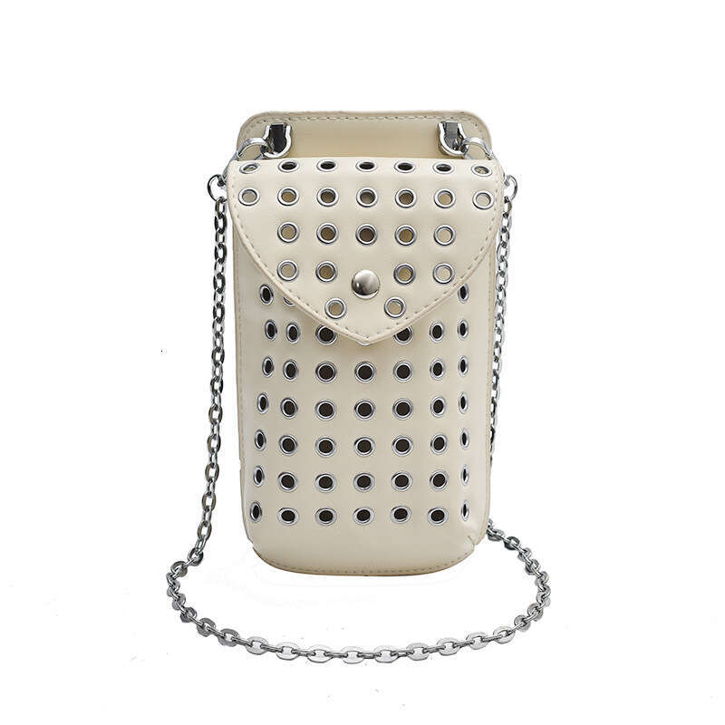 Bag, women's mini crossbody summer trend mobile phone retro rivet hot girl versatile small square bag, 2024 new style, chic and elegant clothing