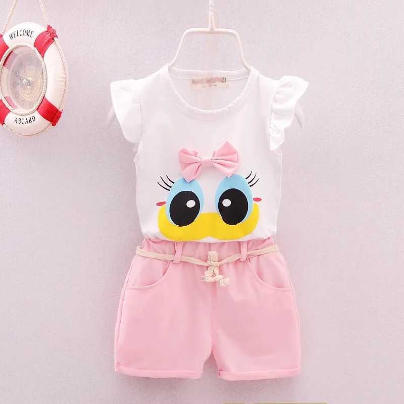 Clothing Sets Childrens Girls Clothes Summer New Baby Girl 1 2 3 4 Year Fashion Cute Vest Shorts 2Pcs/Sets Infant Outfits Kids Tracksuits H241214