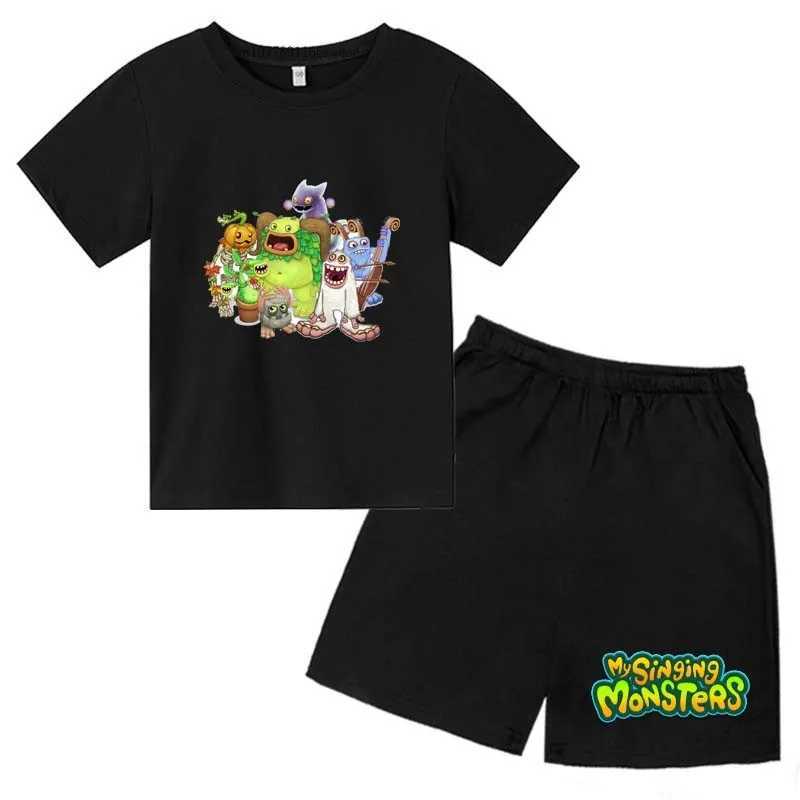 Clothing Sets My Singing Monsters Kids Summer Casual 2pcs T-shirts+Pants Suits 3-14 Years Boys Girls Cute Outfits Children Gift Clothes Sets H241214