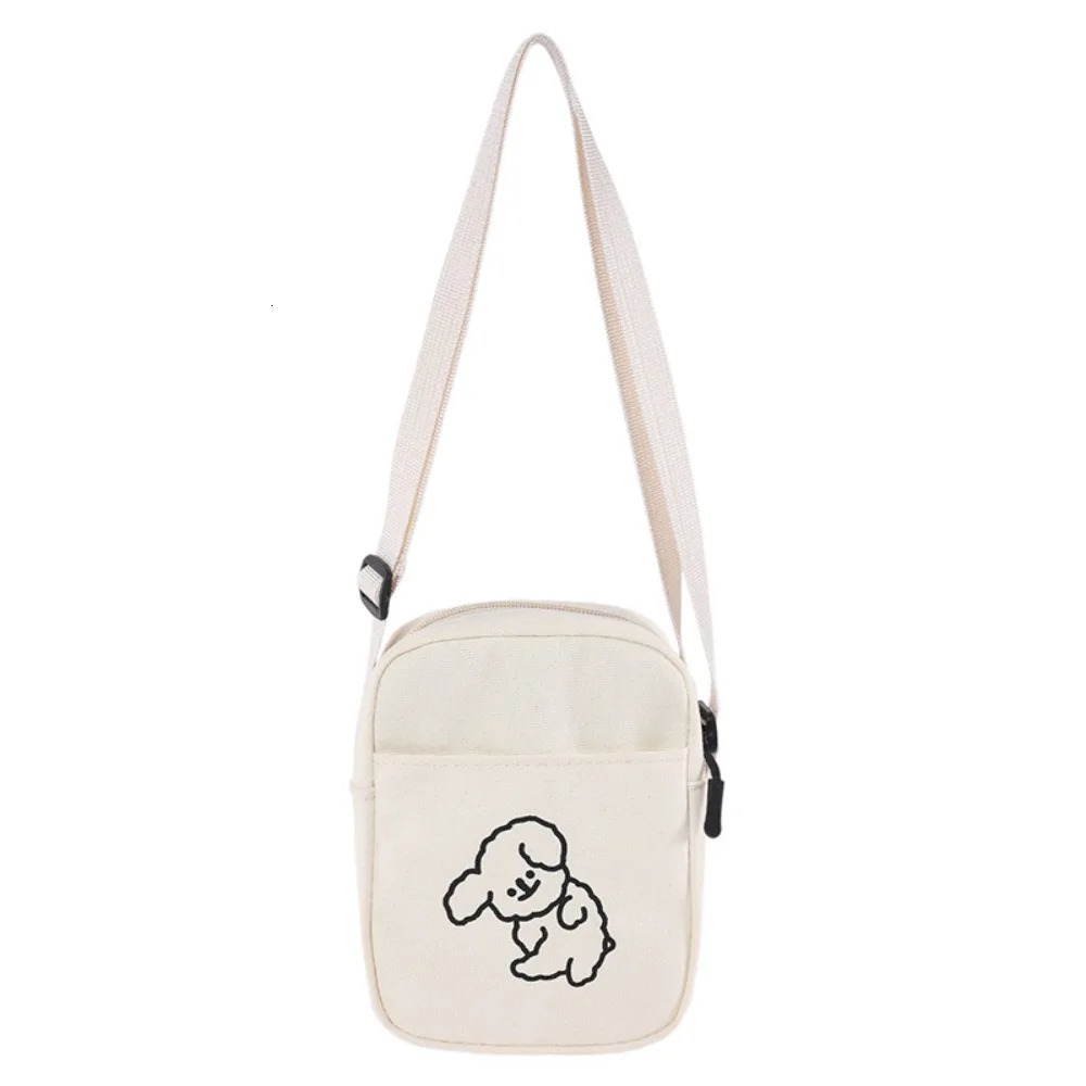 Cute Printed Cute Handbag Canvas Solid Color Shoulder Bag Adjustable Shoulder Strap Cross Bag 241213