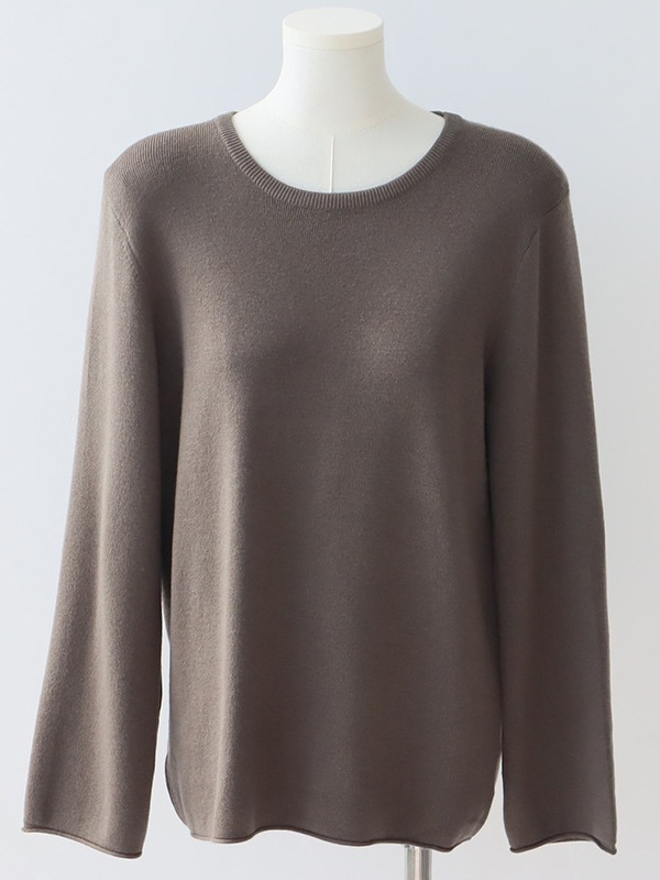 DGBB1 Autumn and Winter Merad Women's Wool Blend Knit Sweater Round Neck Long Sleeve Outer Simple Sweater Tops for Women