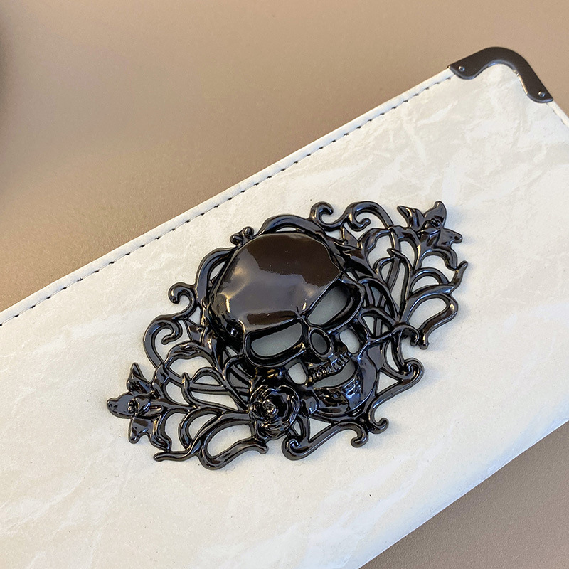 New Best-selling Unisex Designer Skull Personalized Long Wallet Banquet Handbag Mobile Phone Bag Hand-held Bag Wallet