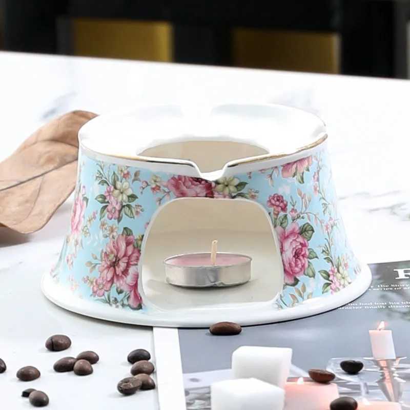 400ML English British Fine Teapot Heating Base High-Grade Porcelain Tea Warmer Teapot Set Ceramic Holding Furnace Y241214