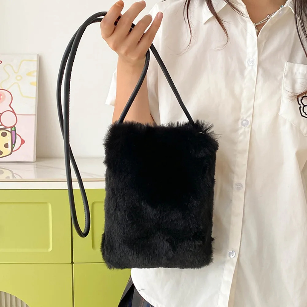 plush messenger bag mobile phone cross shaped bag high-quality mini sling bag womens ten font wallet shoulder bag mobile phone bag 241213