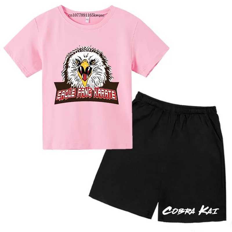 Clothing Sets Eagle Fang Karate Kids Summer Soft Breathable T-shirts+Pants 2pcs Sports Suits 2-13Years Boys Girls Fashion Outfits Clothes Sets H241214