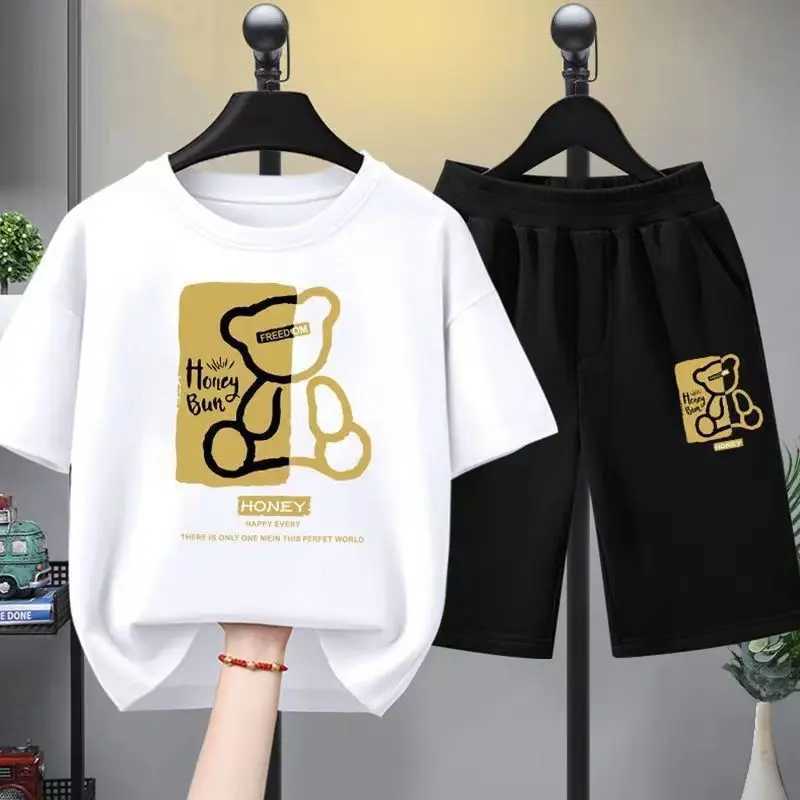 Clothing Sets Summer Baby Girls Clothes Set Children Boy Dinosaur Printed T-shirts and Shorts 2pcs Suit Casual Top Bottom Outfits Tracksuits H241214