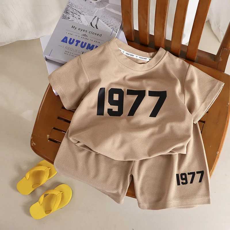 Clothing Sets Kids Short Sleeve Suits Summer Clothing Boys Trendy Sports Casual Round Neck Tops+Short 2 Piece/Set New Baby Tracksuits H241214