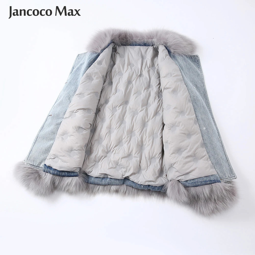 Winter fur coat womens fashion fox fur Parka warm coat womens clothing denim jacket with fur jeans S3502 241210