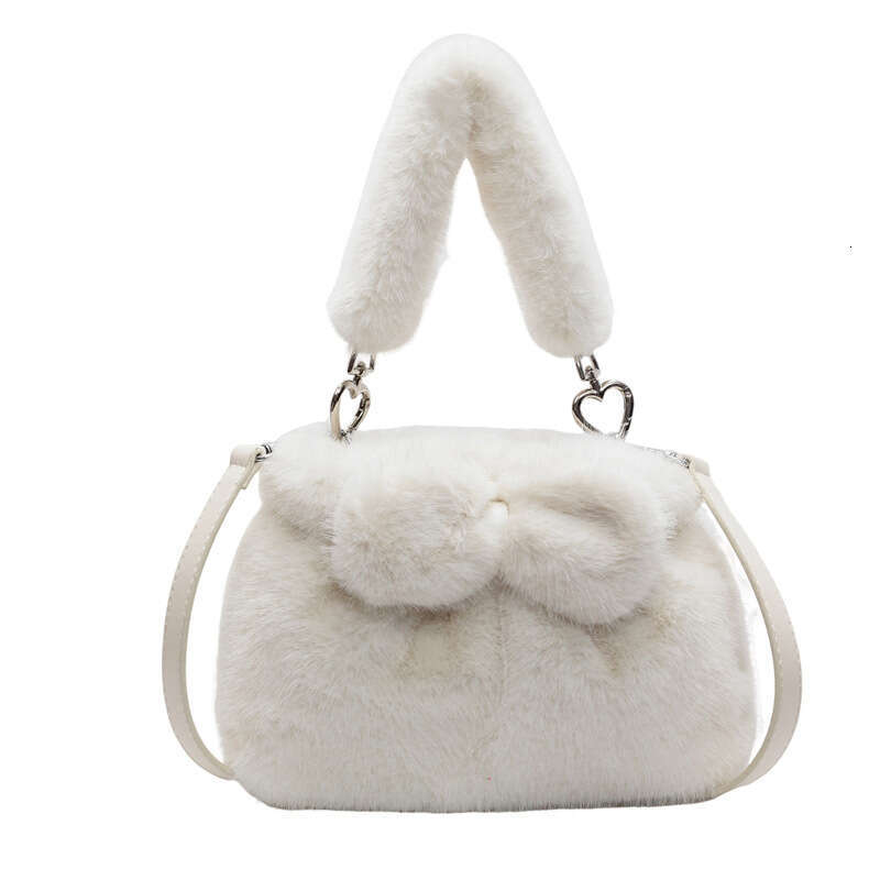 New cute female personality rabbit handbag, plush bucket niche single shoulder crossbody bag, 2024 new casual versatile fashion clothing