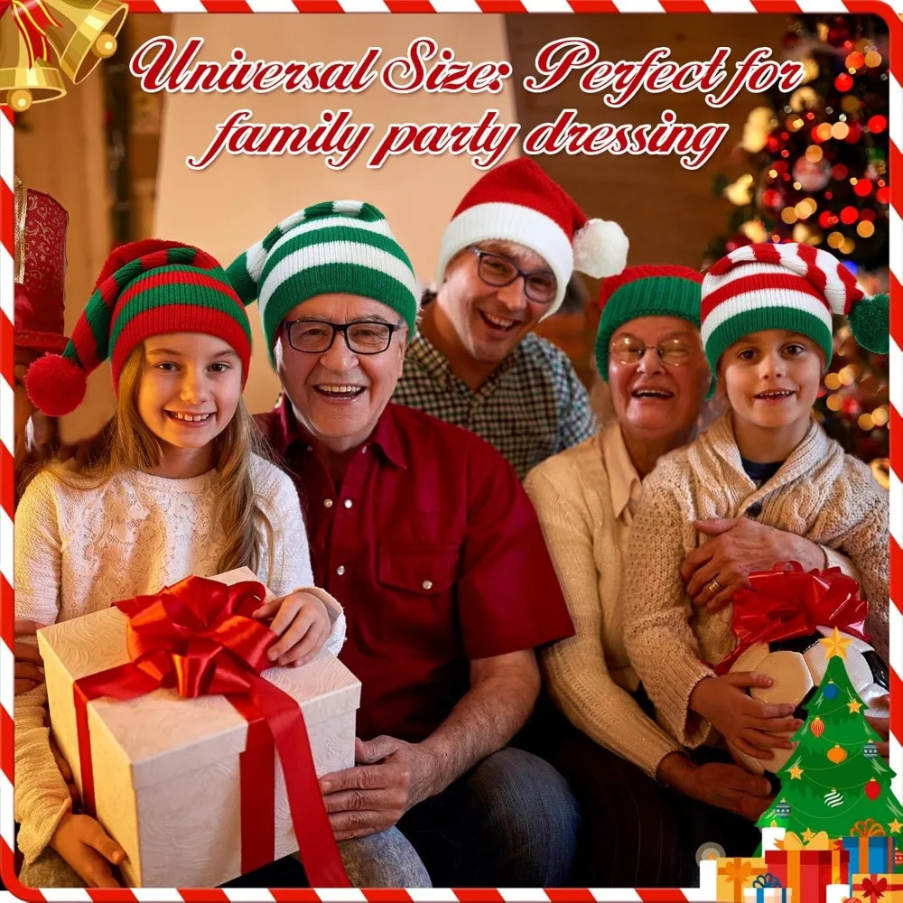 36 Christmas Knitted Santa Claus Hats Adult and Children Crochet Christmas Hats Bulk Winter Christmas Bean Hats 241211
