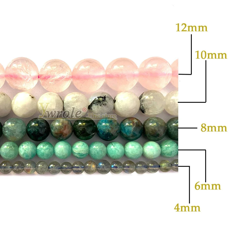 Natural stone surface circular citric acid tourmaline aquamarine loose spacing beads for jewelry making DIY bracelet charm accessories 241212