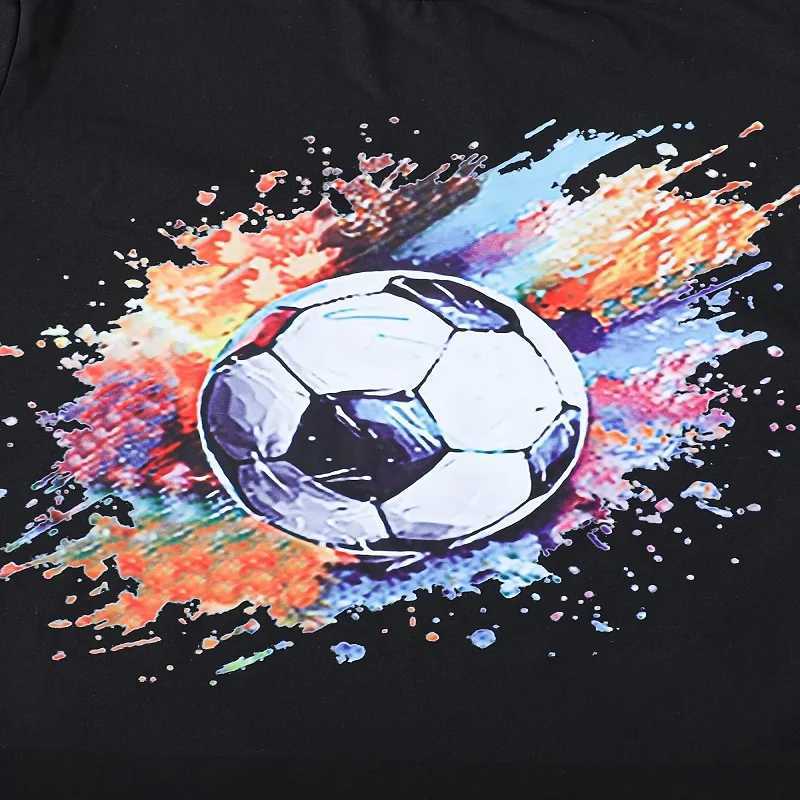 Clothing Sets Summer Baby Girl Clothes Kid Boy Football Printing T-Shirts Pants Suit Children Short Sleeve Top and Bottom 2 Pieces Set H241214