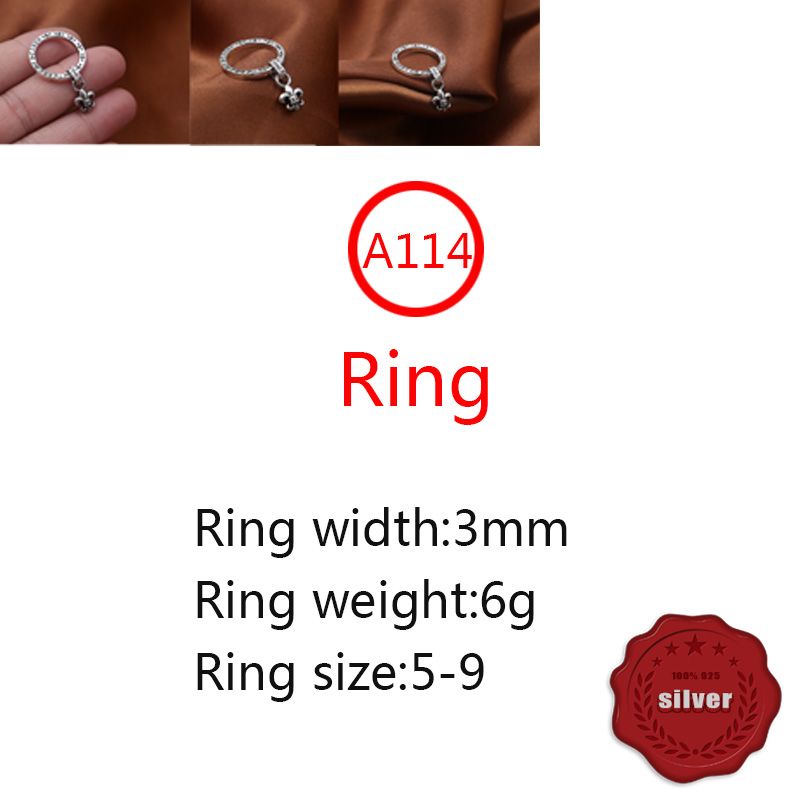 A114 S925 Sterling Silver Ring Personalized Punk Hip-hop Style Boat Anchor Letter Shaped Jewelry Gift for Lovers new