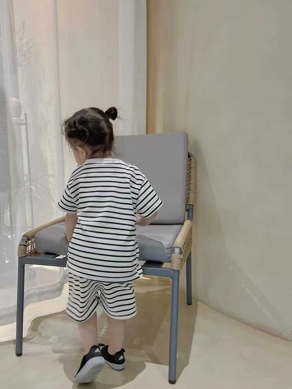 Clothing Sets Summer Baby Clothes Set Children Boy Girl Stripe T-shirts and Shorts 2pcs Suit Kid Casual Top Bottom Outfits Tracksuits H241214