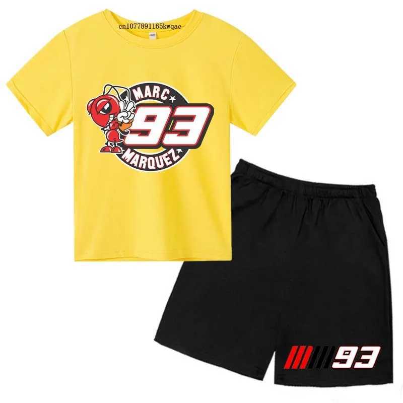 Clothing Sets No.93 Print Kids Summer 2pcs Breathable T-shirts+Pants Suits 2-13Years Boys Girls Moto Idol Outfits Children Gift Clothes Sets H241214