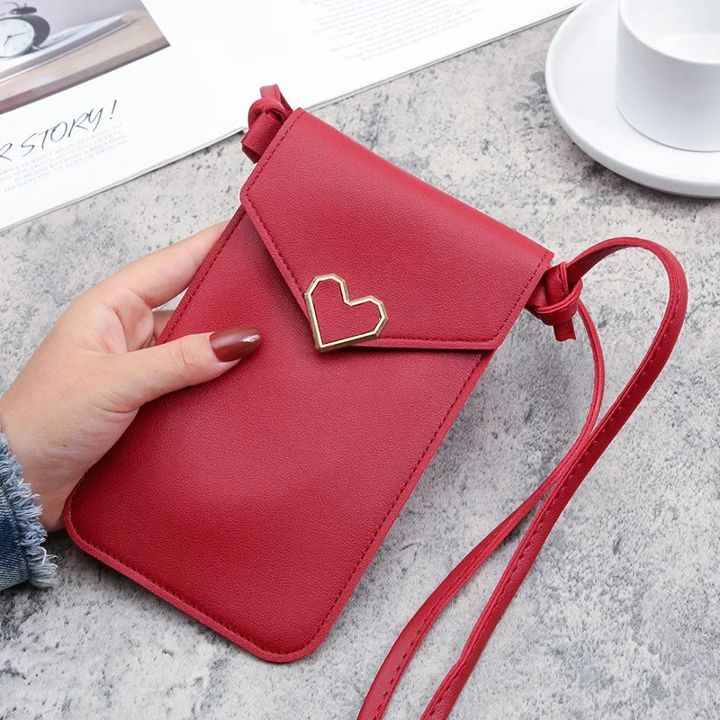 Universal PU leather phone case shoulder bag wallet phone case neck strap 241213