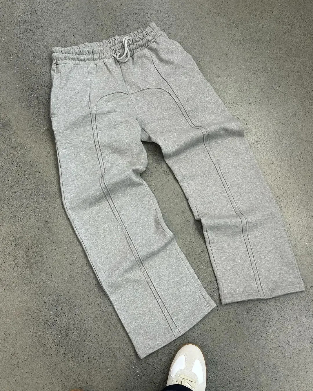 American Harajuku Retro Splicing Oversized Sweatpants Men Personalized Streetwear 2024 High Street Trendy Straight Casual Pants y241214