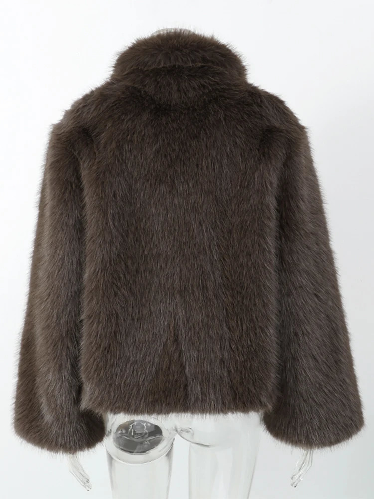 Winter Chic Thicken Warm Fluffy Fur y Coat Classic Long Sleeve Solid Color Lapel Cardigan Woman High Street Coats 241211