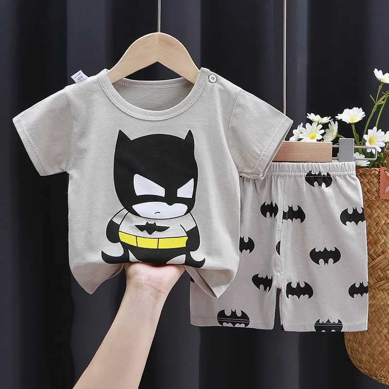 Clothing Sets Child Clothing Sets Boys Cartoon Print Tshirt Simple Fashion Tees Shorts New Cute Tops Tracksuits Kids Short Sleeve Tops Shorts H241214