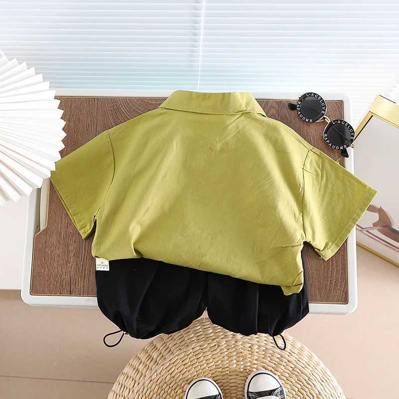 Clothing Sets Children Cotton Out Clothes Summer Baby Boys Cartoon Panda Shirt Shorts 2Pcs/Set Infant Kid Fashion Toddler Tracksuits Outwear H241214