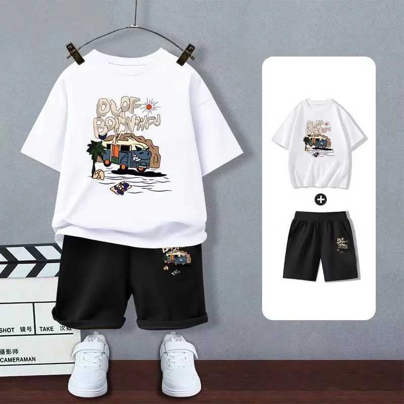 Clothing Sets Summer Baby Girls Clothes Set Kid Boy Train Printed T-Shirts And Shorts 2pcs Suit Children Short Sleeve Top Bottom Tracksuits H241214