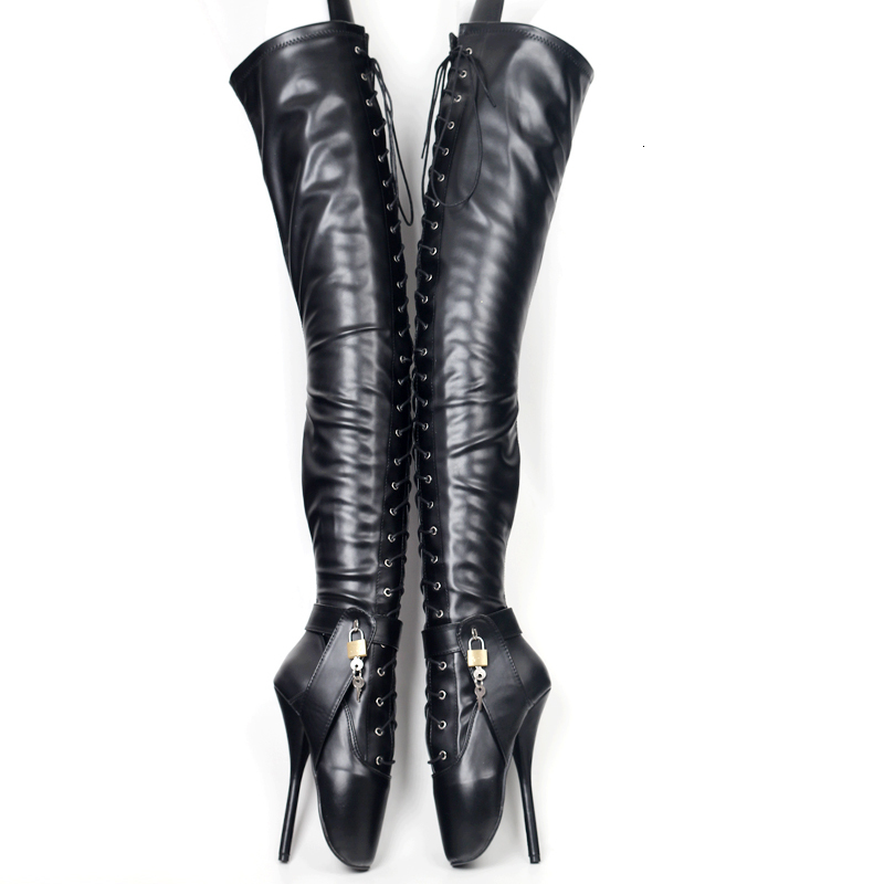 18Cm/7 Inch Women Thigh High Ballet Boots,Sexy Pole Dancing Shoes,Men Cosplay Fetish Corset Dominatrix,Black,White,Sier,Big