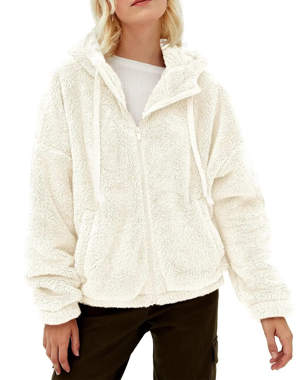 European and American outerwear autumn/winter casual and comfortable hooded sweatshirt with loose zipper pocket 241214