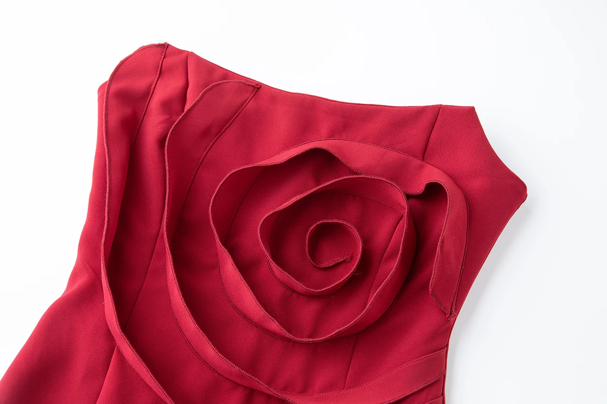 Casual Dresses Women Elegant 3D Flower Backless Sexy Club Bodycon Prom Long Dress 2025 Summer New Slim Fit Party Festival High Split Vestidos 2025