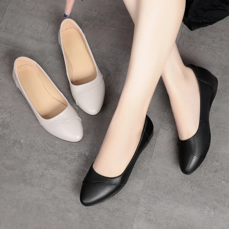 AIYUQI Women's Flat Shoes Large Size Mom Spring Shoes Casual Soft Sole Middle-aged Elderly Women's Shoes
