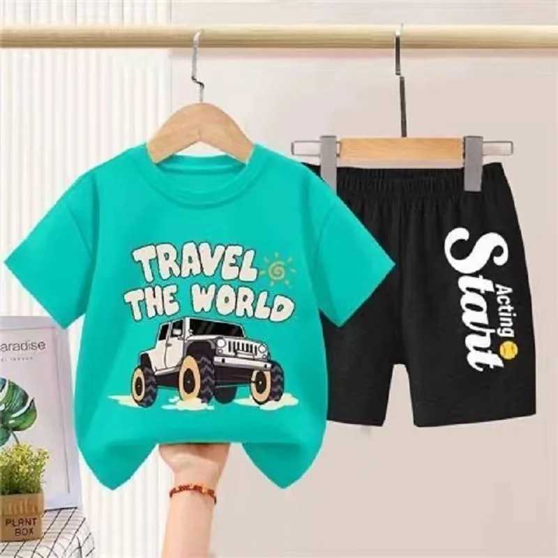 Clothing Sets Summer Baby Boy Clothes Set Children JEEP Letter Printed T-shirts and Shorts 2pcs Suit Kid Casual Top Bottom Tracksuits H241214