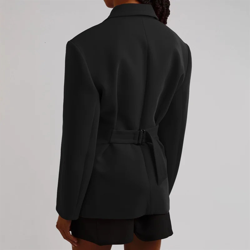 womens blazer winter in outerwears double breasted slim suit jacket High quality long sleeved top Womens coat 241209