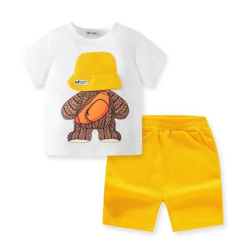 Clothing Sets Summer Baby Boy Cotton Clothes Set Cartoon Printed T-Shirts And Shorts 2 Pieces Suit Kid Casual Top Bottom Outfits Tracksuits H241214