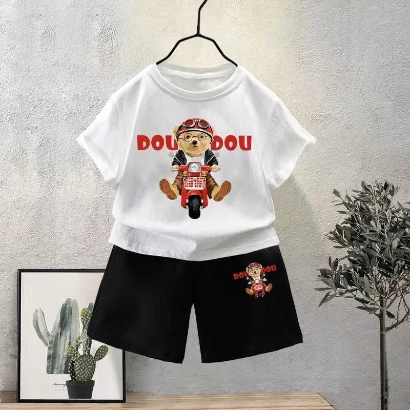 Clothing Sets Summer Baby Boy Clothes Set Printed Short Sleeve T-shirts and Shorts 2 Pieces Suit Casual Kid Children Girls Top Bottom Outfits H241214