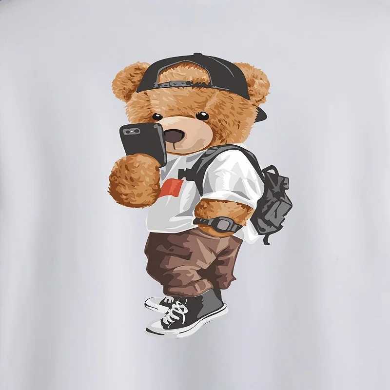 Clothing Sets Summer Baby Girl Clothes Kid Boy Printed Hat Bear T-Shirts Pants Suit Children Short Sleeve Top and Bottom 2 Pieces Set H241214