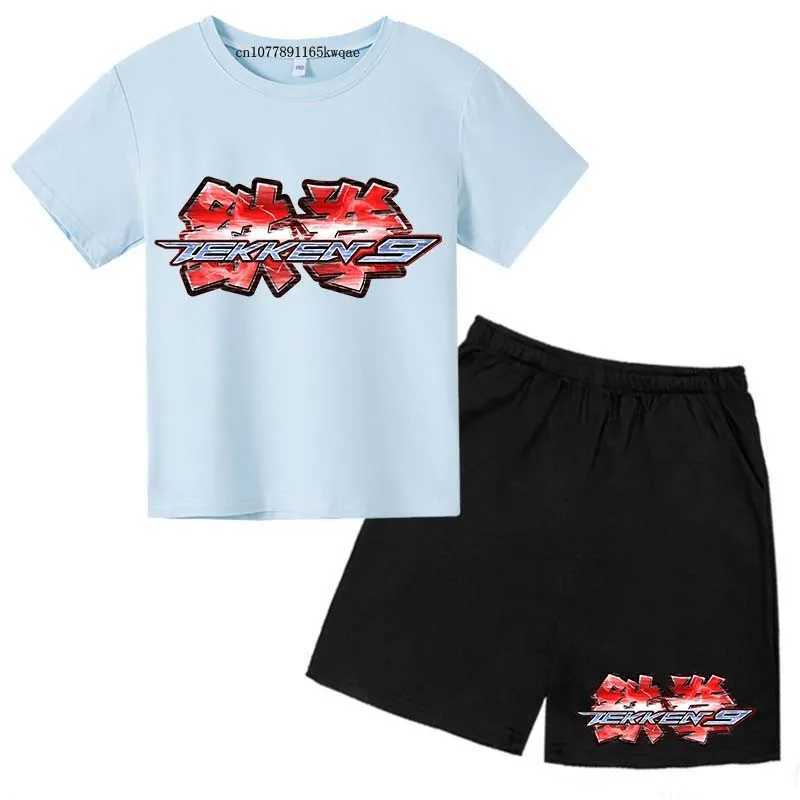 Clothing Sets TEKKEN Kids Summer Hot Game Print T-shirts+Pants 2pcs Sporty Suits 2-13 Years Boys Girls Casual Outfits Sets Children Clothes H241214