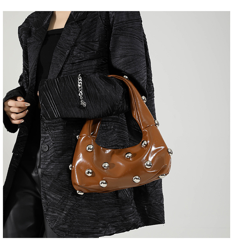 Basic Casual New Fashion Designer Multifunctional Rivet Bag Women's High-end Shoulder Bag Wallet Passport Bag