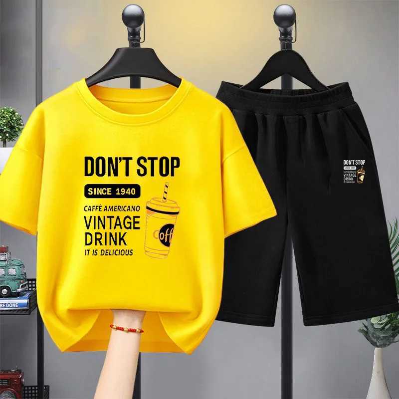 Clothing Sets Summer Baby Girls Clothes Set Children Boy Letter Printed T-shirts and Shorts 2pcs Suit Kid Casual Top Bottom Outfits tracksuits H241214