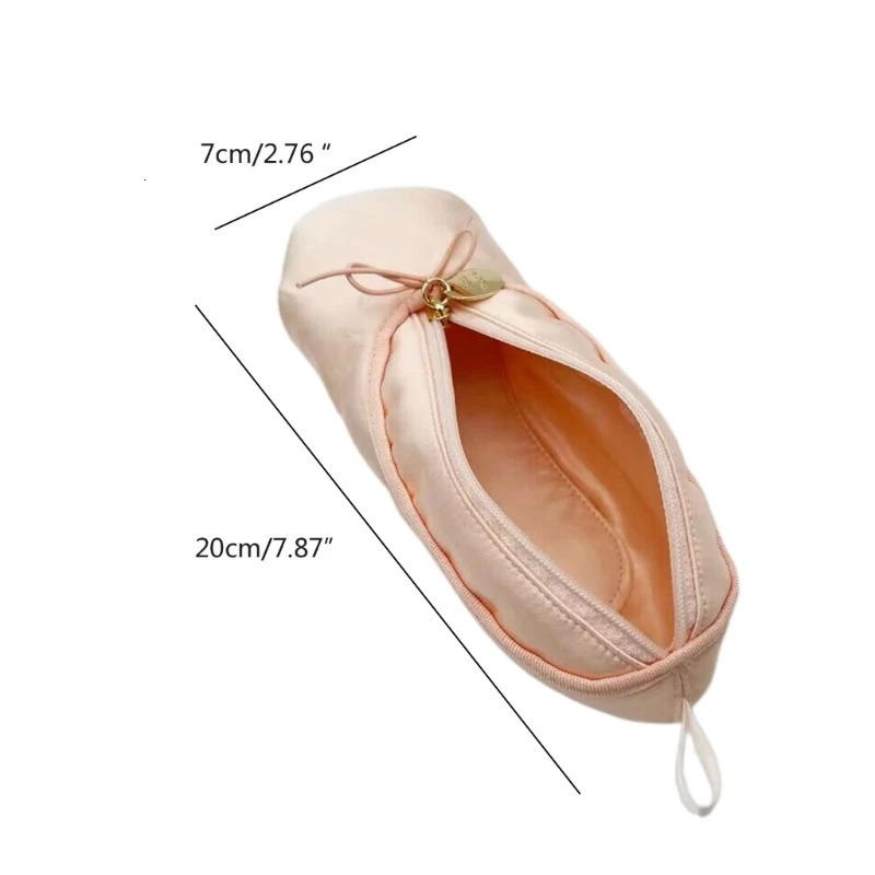 Pink ballet shoes satin student pencil case multifunctional cosmetics direct 241212