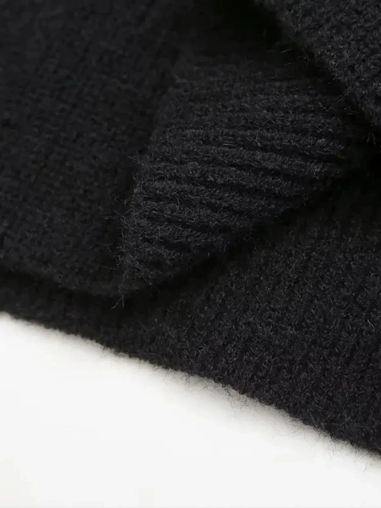 ZaZevity TRAF AutumnWinter Large Turtle Neck Sweater Loose Weight Loss Casual n Fashionable Knitted Top 241211