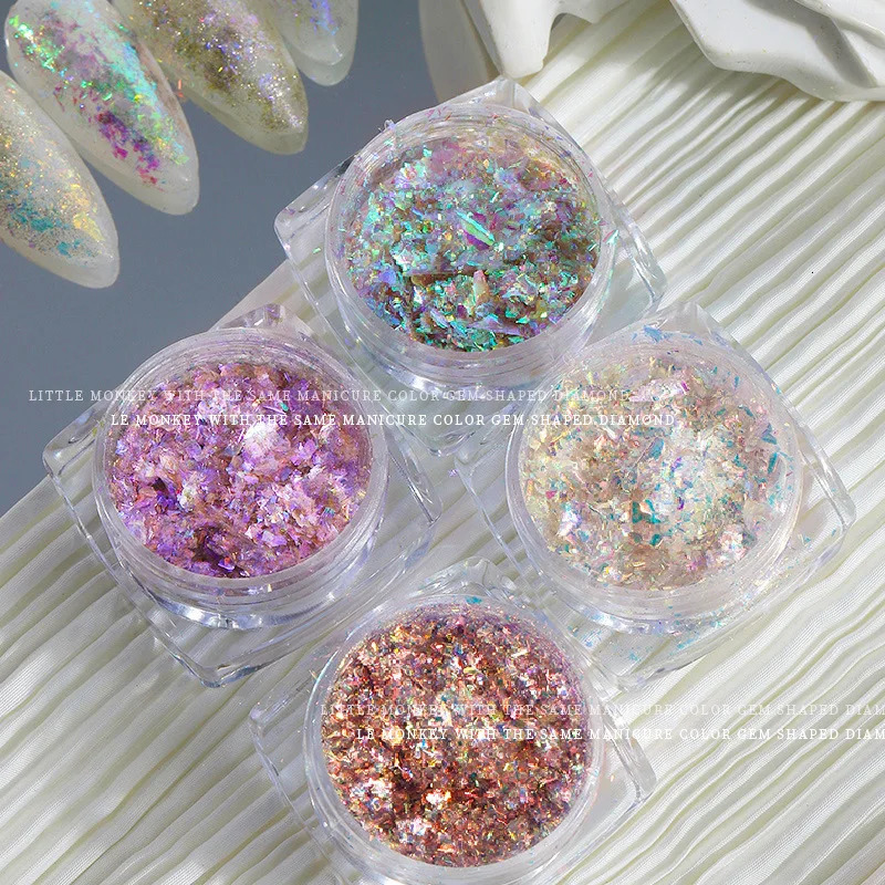 1 box of Aurora opal nail glitter gradient symphonic polarizer magic mirror mica powder DIY decoration 241213