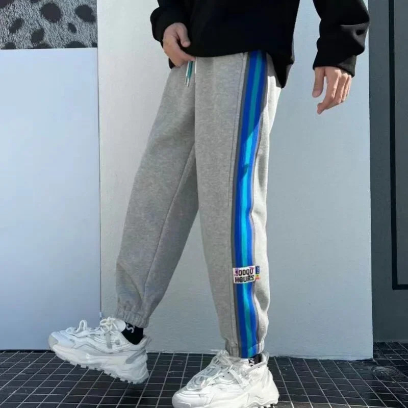Sweatpants for Men Goth Trousers Wide Leg Male Sweat Pants Straight Korean Style Y2k Tracksuit Bottoms Items in Fashion 241214