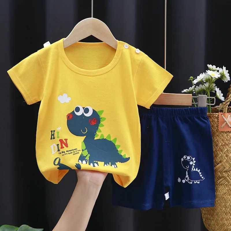 Clothing Sets Boys And Girls Summer Clothing Suits New Casual Fashion Tshirt+Shorts 2pcs Children Cartoon Tees Outfits Children Cute Costume H241214