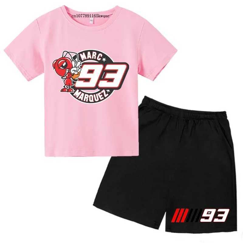 Clothing Sets No.93 Print Kids Summer 2pcs Breathable T-shirts+Pants Suits 2-13Years Boys Girls Moto Idol Outfits Children Gift Clothes Sets H241214