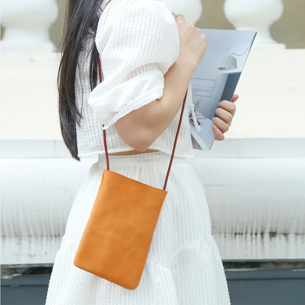 JOGUJOS Genuine Leather Women Shoulder Crossbody Bags Small Handbag Ladies CellPhone Bag Simple Style Messenger Bag Phone Pouch 241213